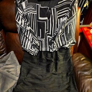 Womens Dress Danny & Nicole Black & White Geometric Design Size 12